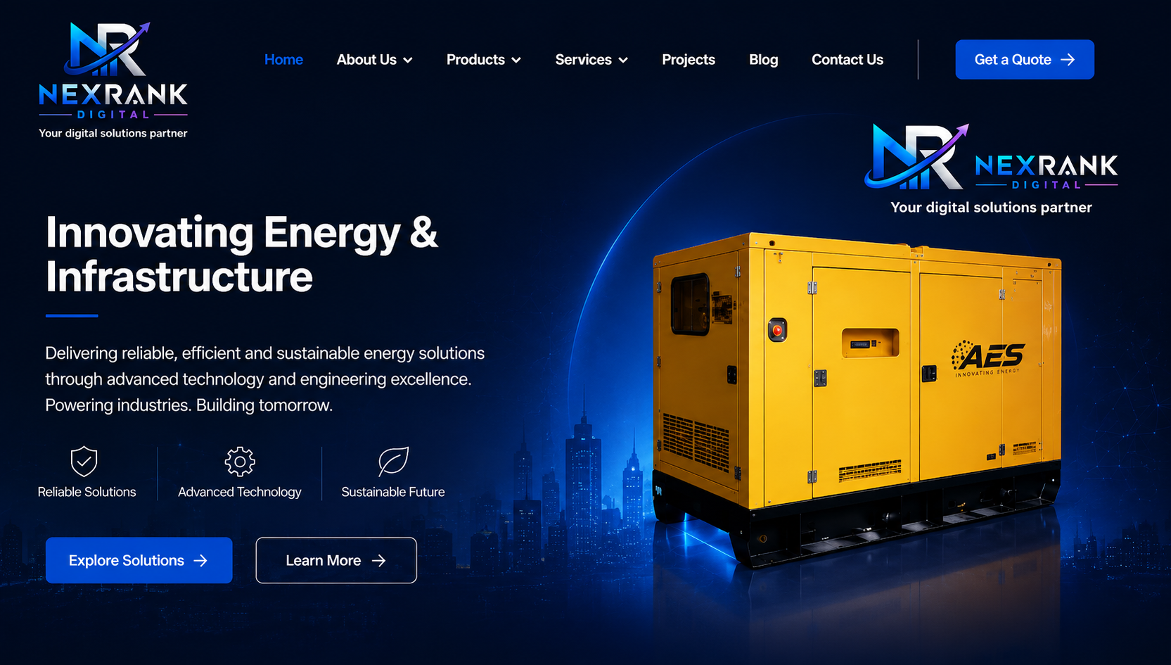 AES Energy Solutions – Corporate Website Development