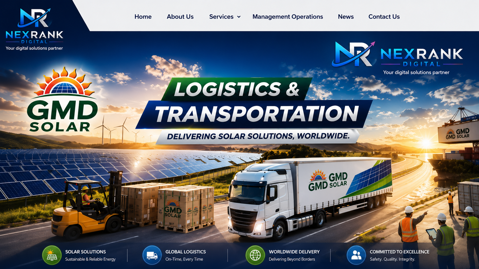 GMD Solar – Website Design & Logistics Branding